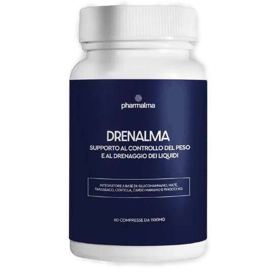 Pharmalma - Drenalma 60 compresse da 1100 mg senza glutine senza lattosio