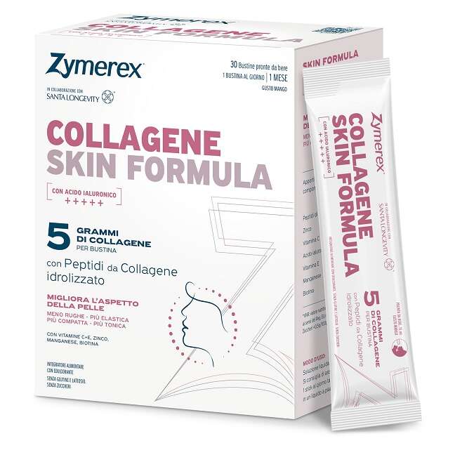 Zymerex - Collagene skin formula 30 bustine da 15 ml con edulcorante senza glutine senza lattosio