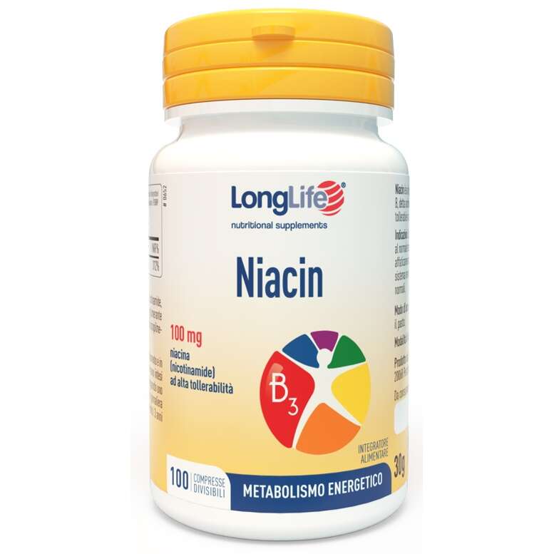 Longlife - Niacin 100mg 100 compresse divisibili senza glutine