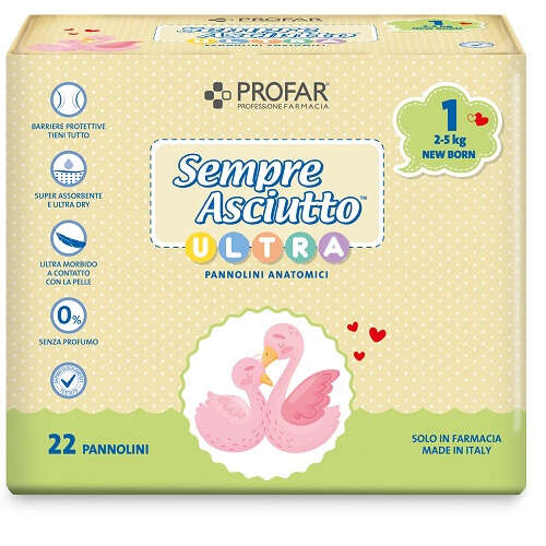 Profar - Sempre asciutto pannolino anatomico ultra new born 2/5kg 22 pezzi