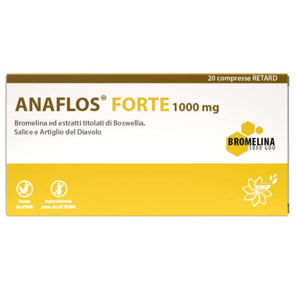 Anaflos forte - 20 compresse 1000 mg senza glutine naturalmente privo di lattosio