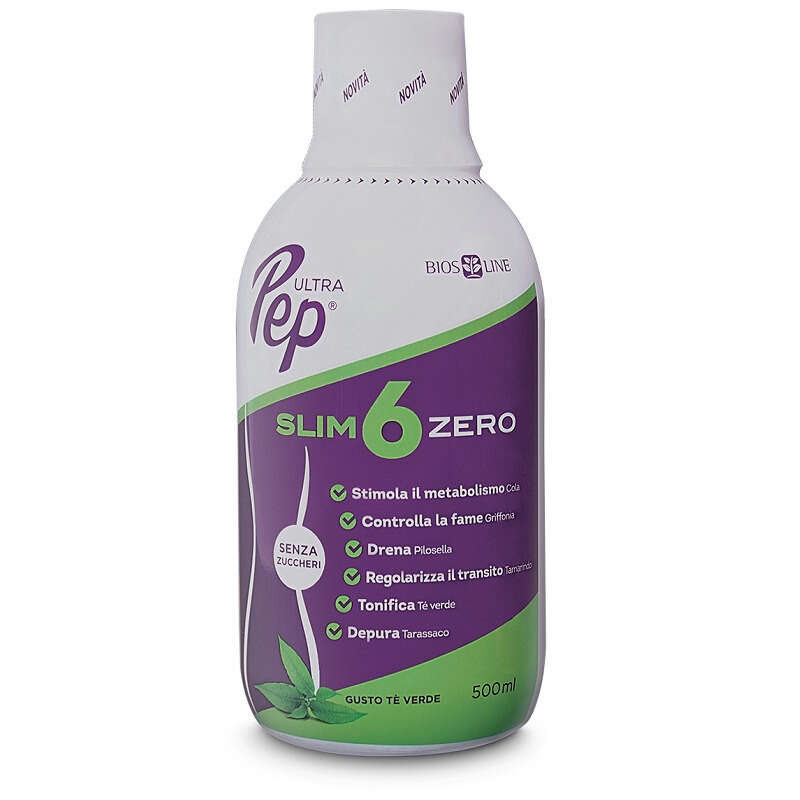 Ultra pep - Slim 6 zero te' verde 500 ml biosline