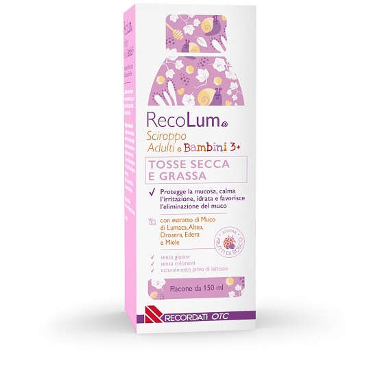 Sciroppoadulti e bambini 3+ - Recolum sciroppo tosse adulti-bambini 150 ml