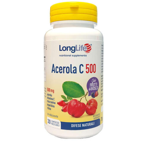 Longlife - Acerola c500 frutti di bosco 30 compresse masticabili