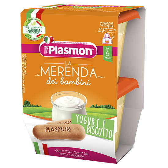 Plasmon - La merenda dei bambini sapore di natura yogurt biscotto asettico 2 x 120 g