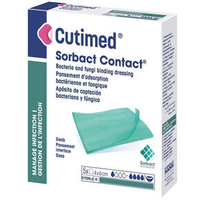 Cutimed - Medicazione idrofobica  sorbact contact 4x6 cm 5 pezzi