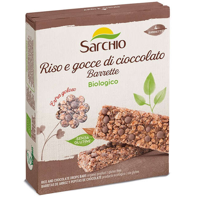 Sarchio - Riso e gocce di cioccolato 4 barrette biologiche x 20 g