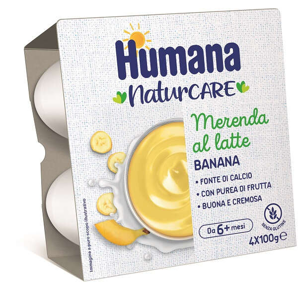 Humana - Merenda latte banana 4 pezzi da 100 g