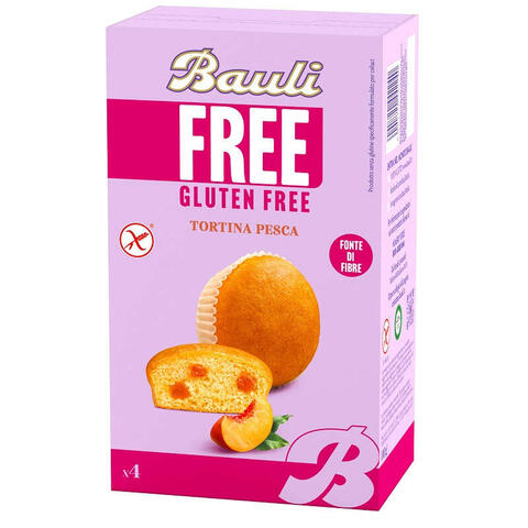 Bauli free - Tortina pesca 4 pezzi da 35 g