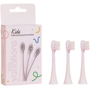 My variations  set di 3 testine - bambini - Myvariations pack 3 testine spazzolino bambini bianche