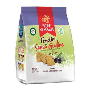 Fiore di puglia  tegolini con olive - Fiore di puglia tegolini con olive 175 g