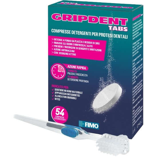 Gripdent - Tabs 54 compresse + spazzolino pulitore
