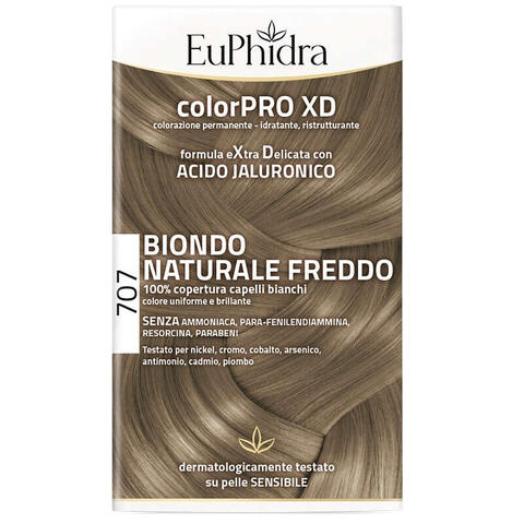 Euphidra - Colorpro xd 707 biondo naturale f colore + attivante + balsamo + cuffia + guanti