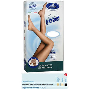 Sauber - Gambaletto open toe maglia microrete 140 den colore medio taglia 4 linea classica