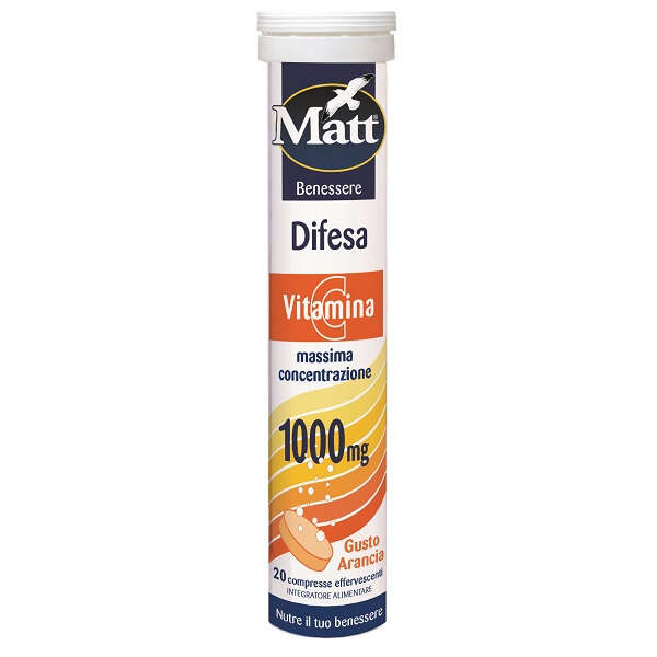 Matt benessere difesa - Vitamina c 20 compresse effervescenti gusto arancia