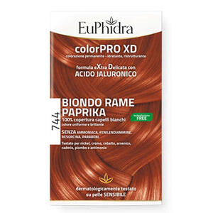 Euphidra - Colorpro gel colorante capelli xd 744 paprika 50 ml in flacone + attivante + balsamo + guanti