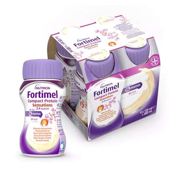 Fortimel - Compact protein hot tropical zenzero 4 x 125 ml