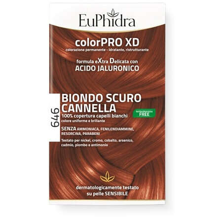 Euphidra - Colorpro gel colorante capelli xd 646 cannella 50 ml in flacone + attivante + balsamo + guanti
