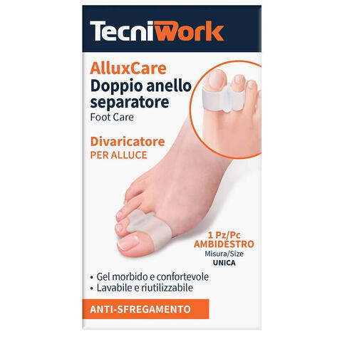 Tecniwork - Allux care separatore e divaricatore per alluce a doppio anello