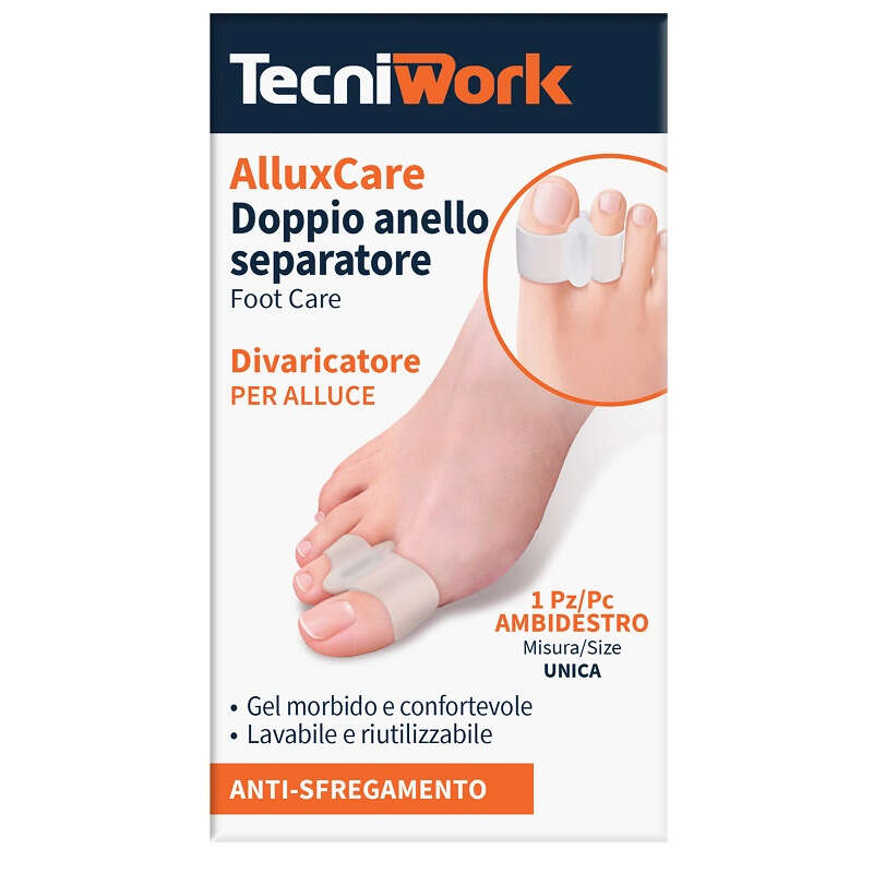 Tecniwork - Allux care separatore e divaricatore per alluce a doppio anello