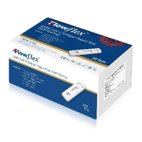 Flowflex  test antigenico rapido per sars-cov-2 - Test antigenico rapido covid-19 flowflex autodiagnostico determinazione qualitativa antigeni sars-cov-2 in tamponi nasali mediante immunocromatografia 25pezzi provetta alluminio