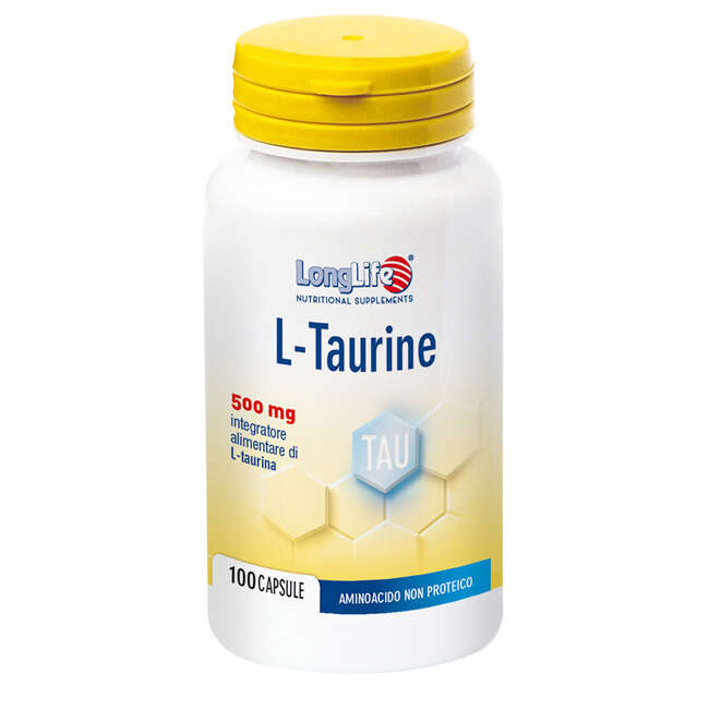 Longlife - L-taurine 500 mg 100 capsule di gelatina da 6,2 g