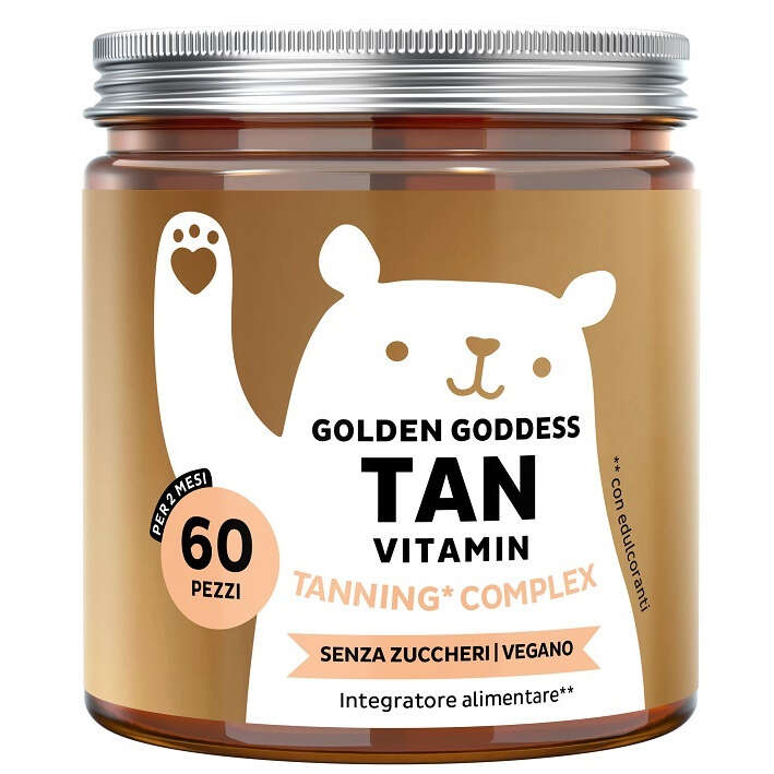 Bears with benefits - Golden goddess tan vitamin 60 caramelle gommose con edulcoranti senza zuccheri senza glutine