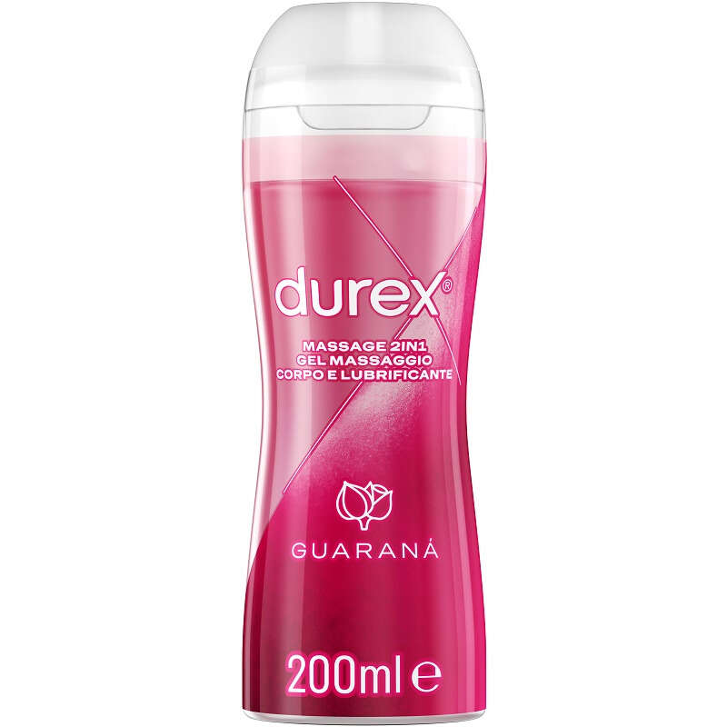 Durex - Massage 2 in 1 gel massaggio corpo e lubrificante guarana' 200 ml