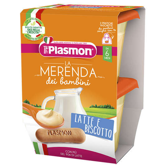 Plasmon - La merenda dei bambini merende latte biscotto asettico 2 x 120 g