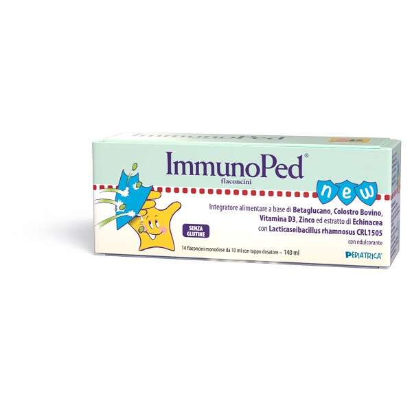 Immunoped flaconcini - 14 flaconcini monodose da 10 ml con edulcorante senza glutine