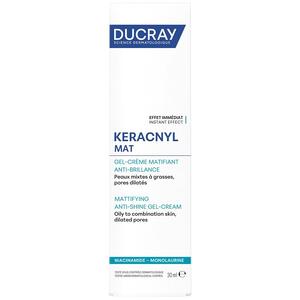 Ducray - Keracnyl mat gel crema opacizzante effetto anti-lucido pelle mista-grassa pori dilatati 30 ml