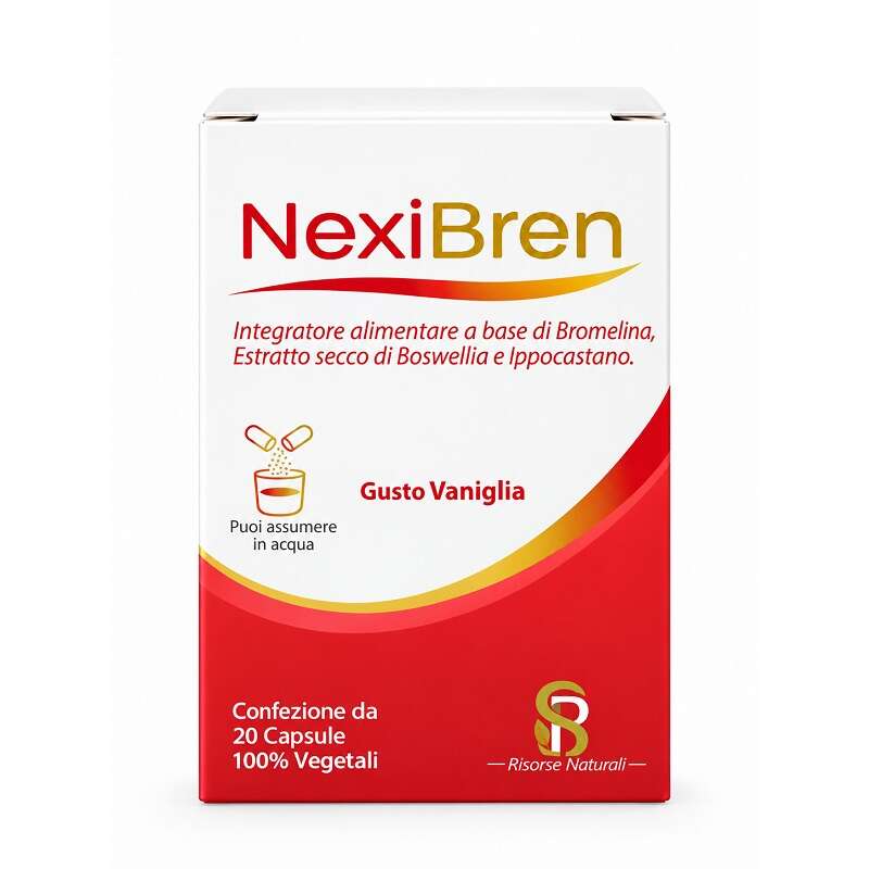 Nexibren - 20 capsule gusto vaniglia con edulcorante senza glutine e lattosio