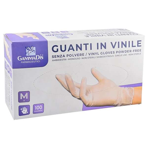 Gammadis - Guanti vinile senza polvere medium 100 pezzi