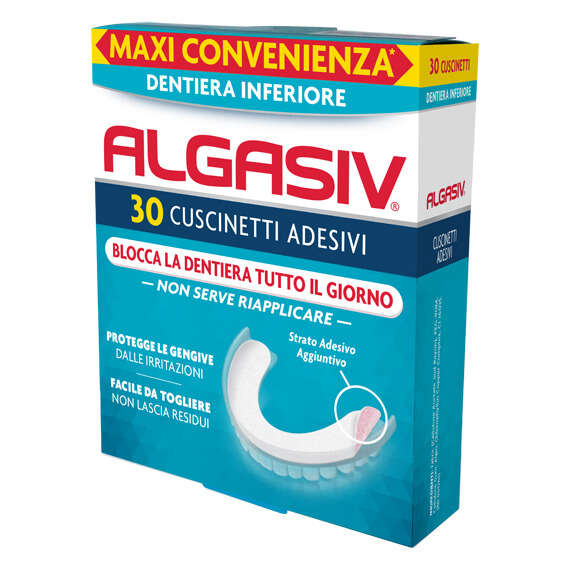 Algasiv - Adesivo per protesi dentaria inferiore 30 pezzi