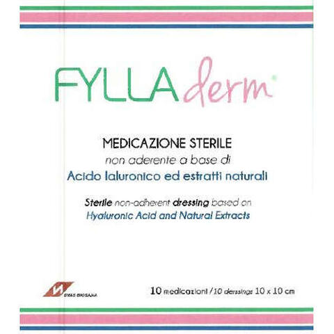 Fylladerm - Medicazione non aderente  a base di acido ialuronico 10 x 10 cm 10 buste
