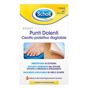 Scholl's - Scholl punti dolenti cerotto protettivo ritagliabile doppio spessore per calli e duroni 1 pezzo