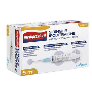 Medi presteril - Siringa ipodermica medipresteril ago 23 gauge 1 1/4 0,5x30mm 5 ml 10 pezzi