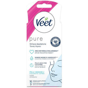 Veet - Strisce viso ipoallergeniche 16 pezzi