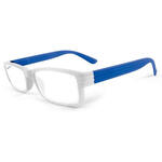Lenti oftalmiche organiche premontate quick reading qr1405 con montatura in plastica trasparente/blu 1,00 diottria