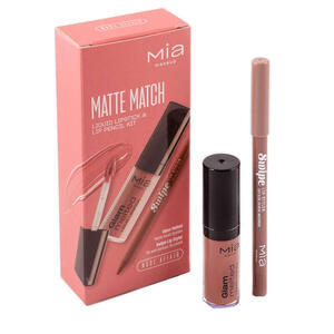 Mia matte match - Matte match lip set 01 nude affair 1 matte liquid lipstick + 1 fill and contour lip pencil